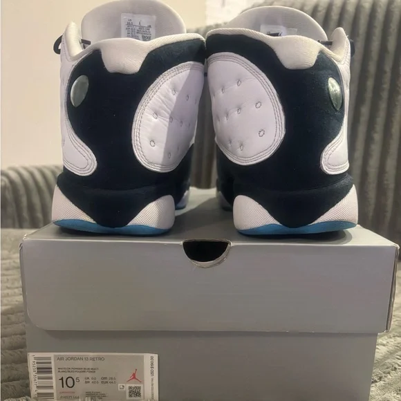Air Jordan 13 Retro White/Obsidian Dark Powder Blue Size 10.5 - Picture 4 of 8
